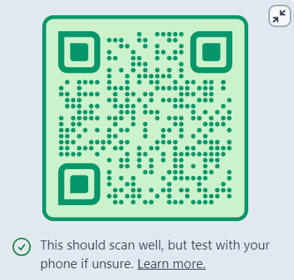 Screenshot of Hovercode QR code scannability checker