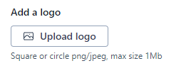 Add a logo" section with an upload button