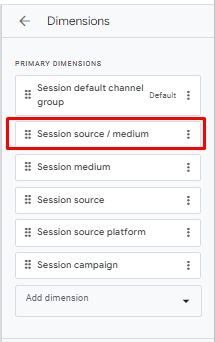 Screenshot of dimensions page modifyed to show a detalied analysis